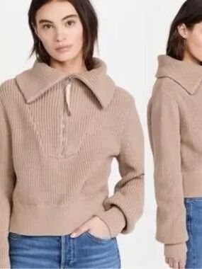 Varley Mentone‎ Half Zip Shaker Sweater size small
